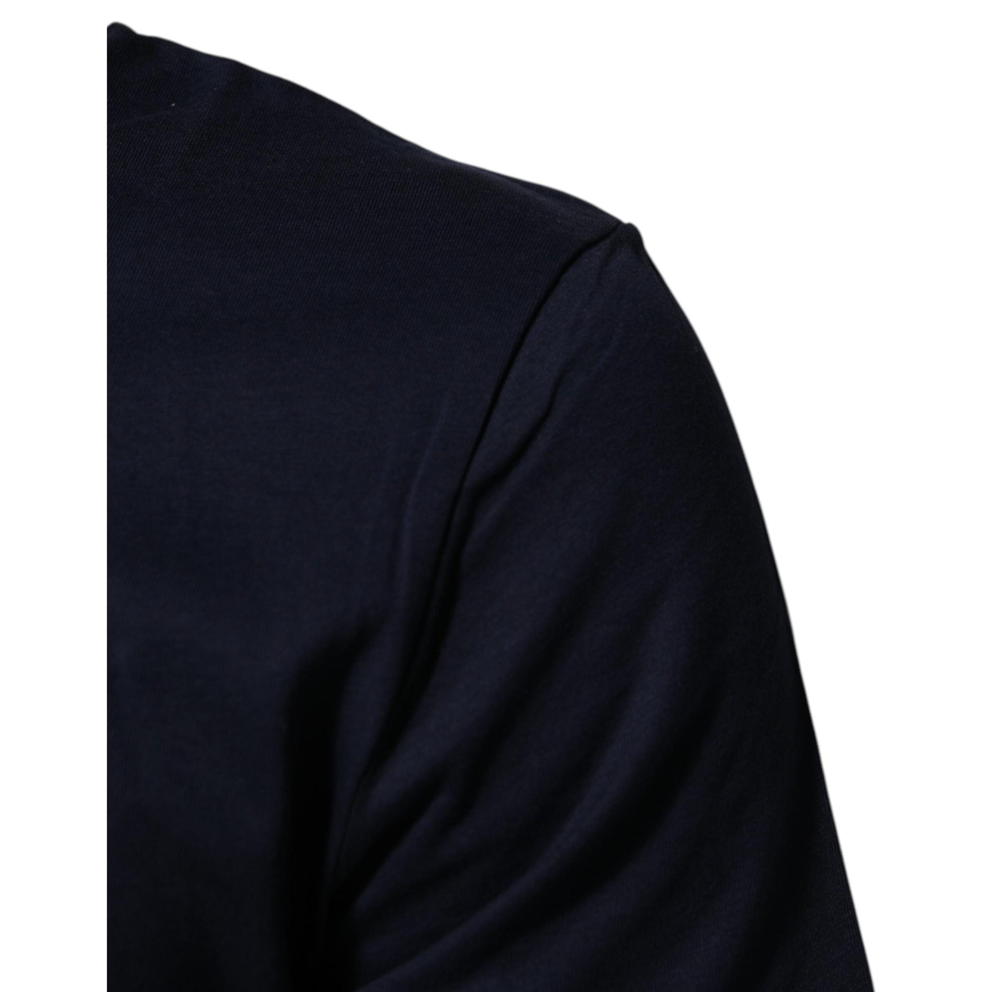 Dolce & Gabbana Dark Blue Cotton DG Logo Print Men’s Top T-shirt