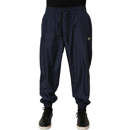 Dolce & Gabbana Dark Blue Polyester Jogger Sweatpants Pants