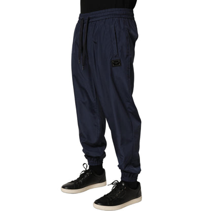 Dolce & Gabbana Dark Blue Polyester Jogger Sweatpants Pants