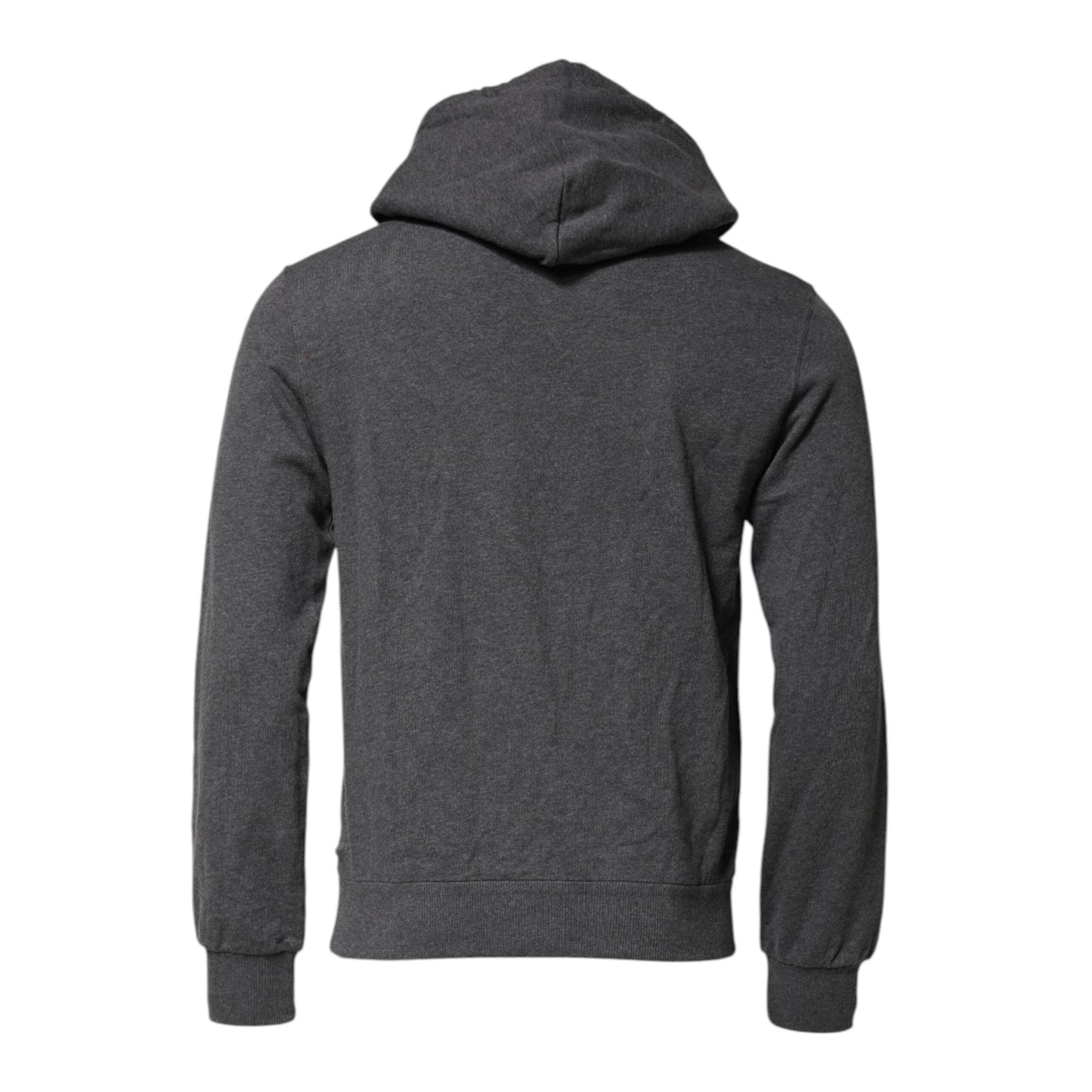 Dolce & Gabbana Gray Logo Patch Hooded Sweatshirt Sweater