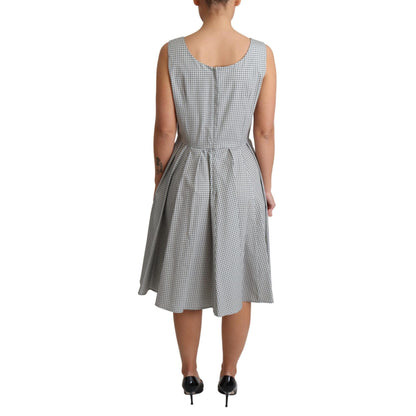 Dolce & Gabbana Gray Polka Dotted Cotton A-Line Dress