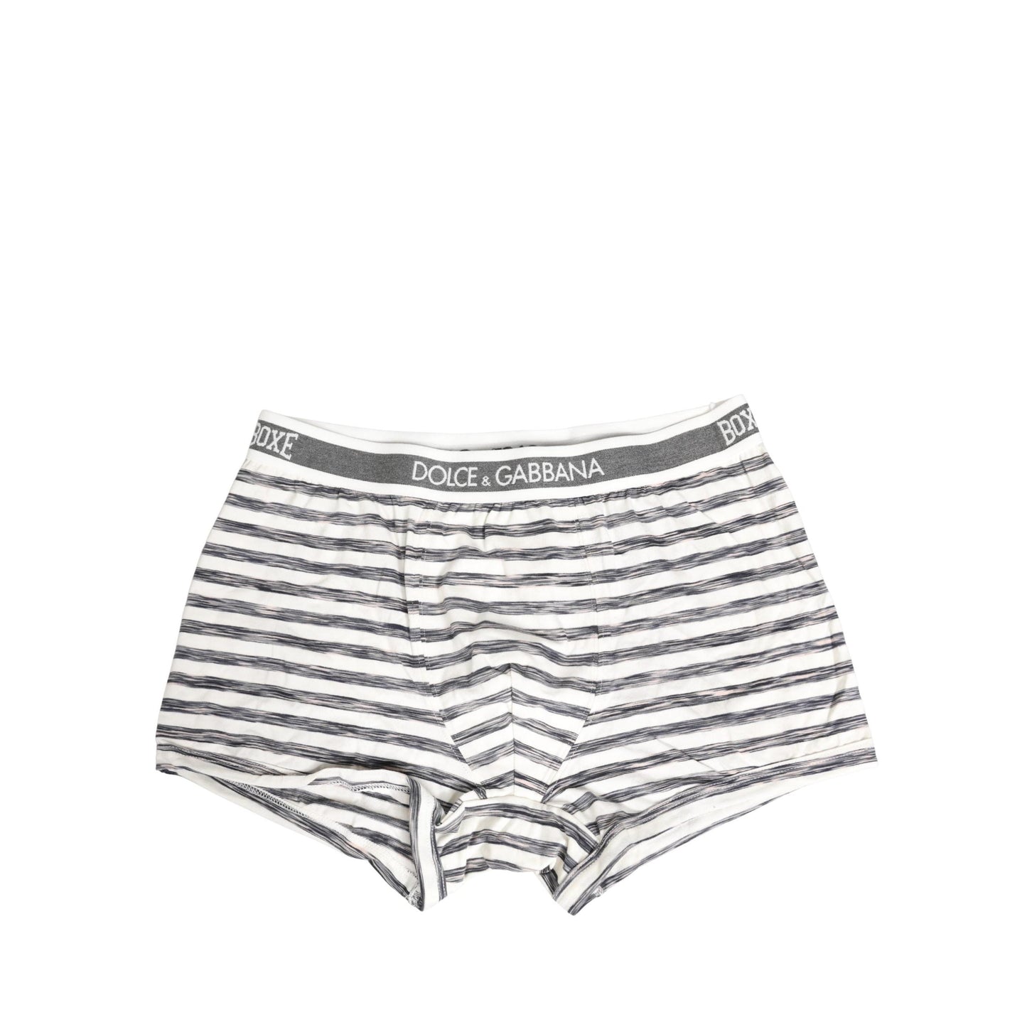 Dolce & Gabbana Gray White Stripes Men Regular Boxer Underwear