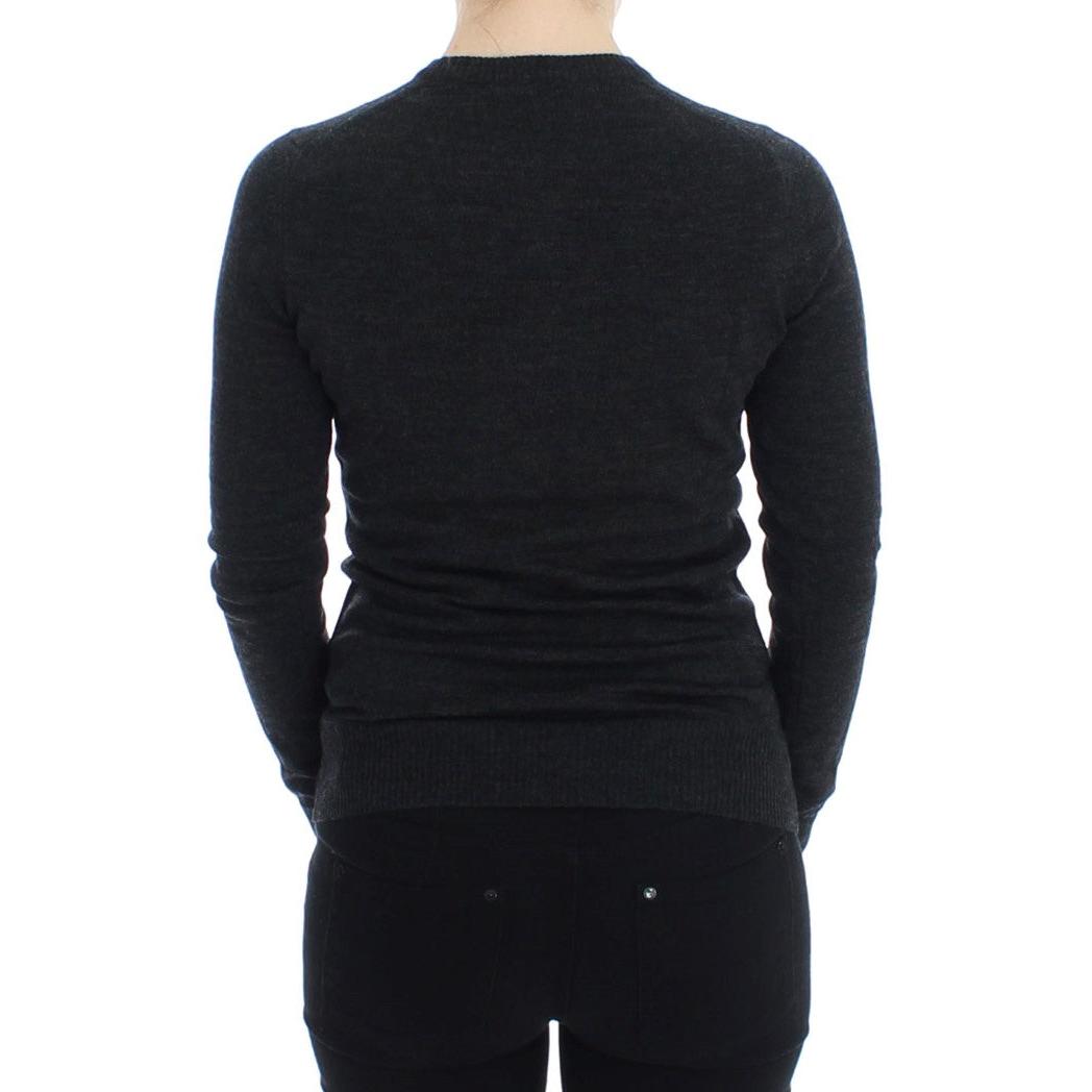 Dolce & Gabbana Gray Wool Button Cardigan Sweater