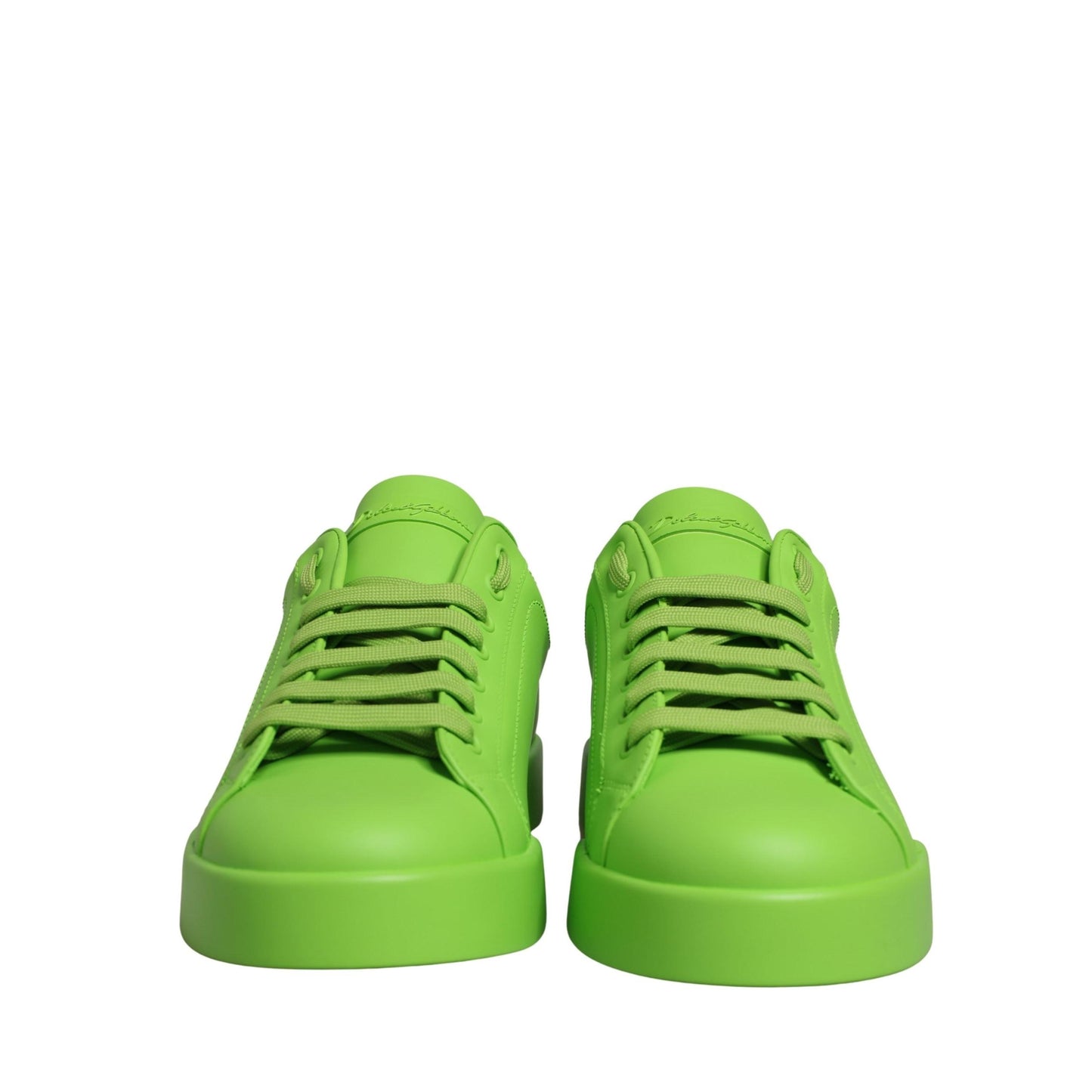 Dolce & Gabbana Green Leather Portofino Low Top Sneakers Shoes