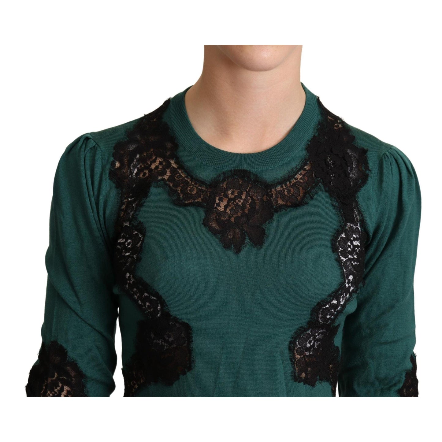 Dolce & Gabbana Green Wool Crewneck Sweater