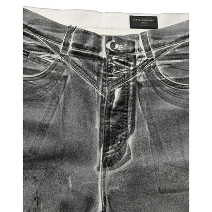 Dolce & Gabbana Grey Washed Mid Waist Straight Denim Jeans