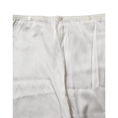 Dolce & Gabbana Ivory Silk Tapered High Waist Pants