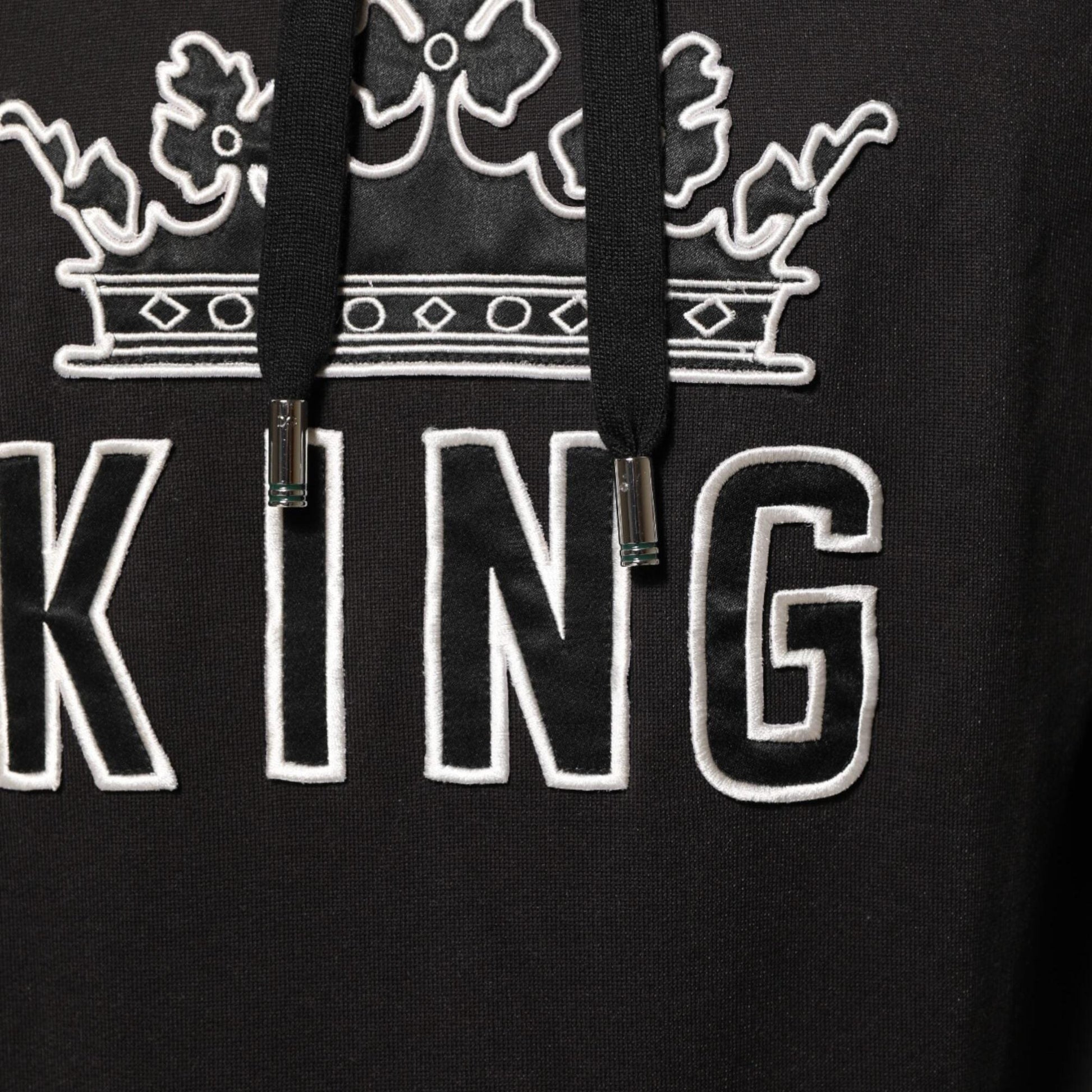 Dolce & Gabbana KING Black Orchid Floral Crown Logo Hoodie Sweater