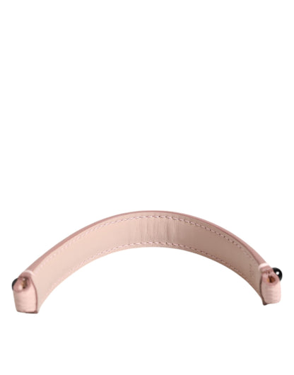 Dolce & Gabbana Light Pink Embellished Leather Bag Handle Shoulder Strap