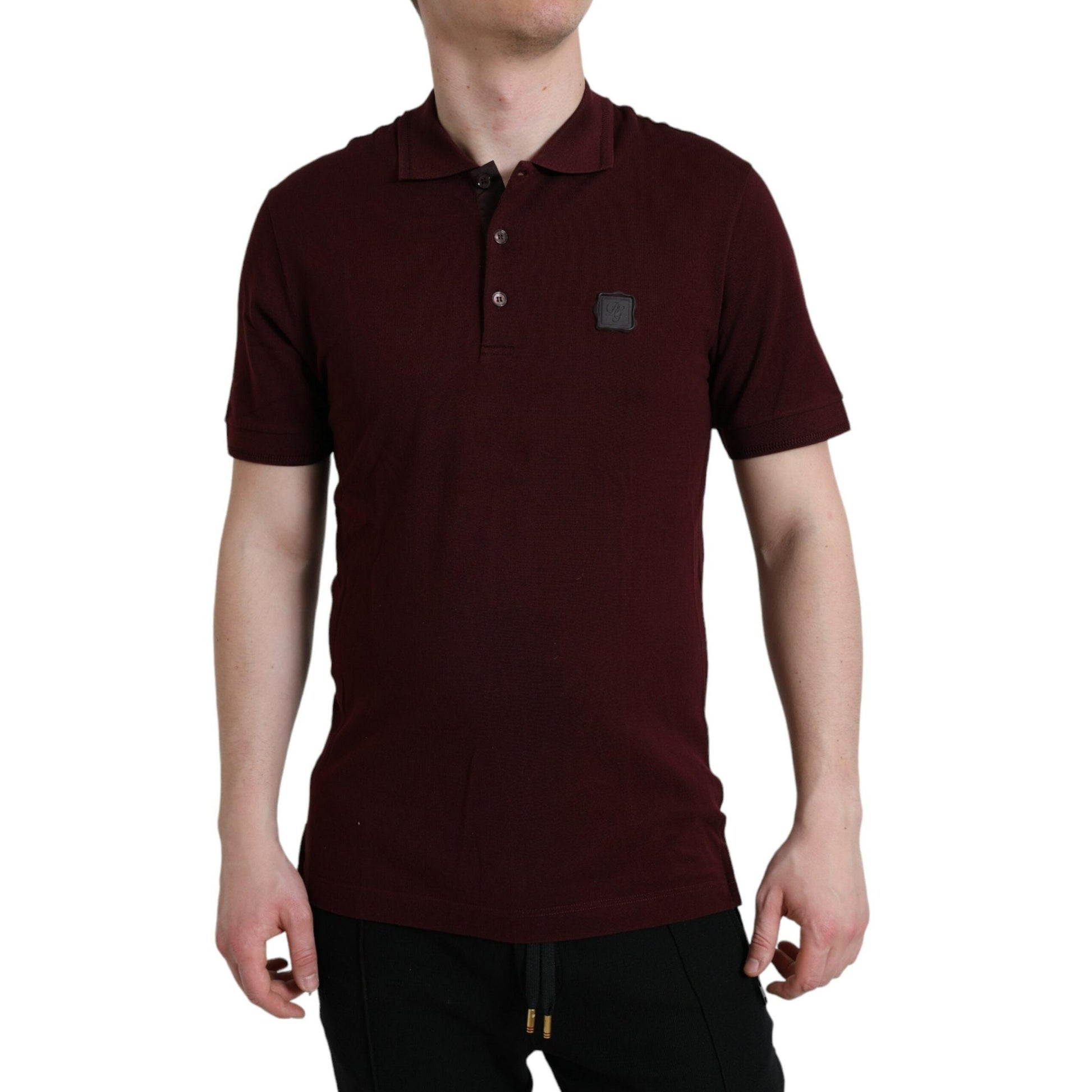 Dolce & Gabbana Maroon Collared Short Sleeves Polo T-shirt