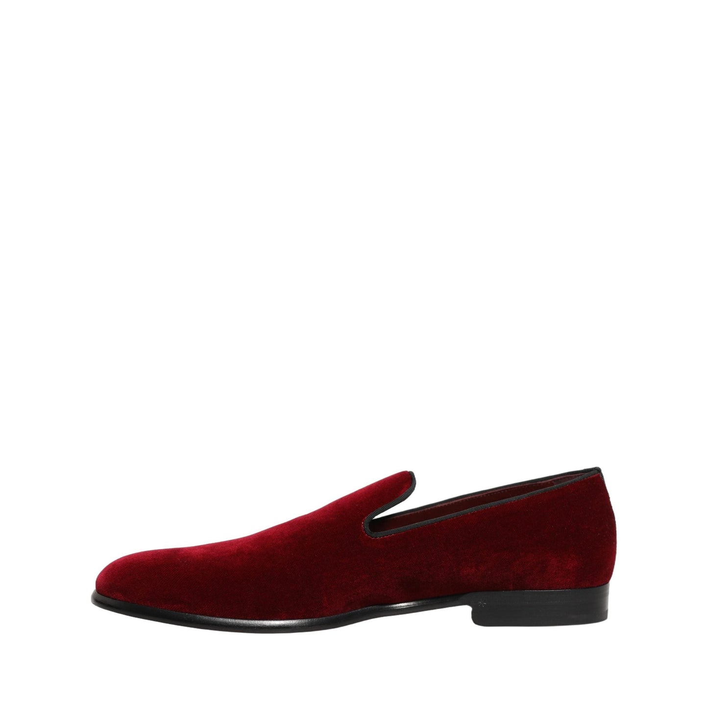 Dolce & Gabbana Maroon Velvet Slip On Men Dress Loafers Shoes