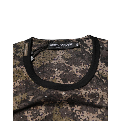 Dolce & Gabbana Multicolor Camouflage Long Sleeves T-shirt