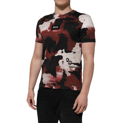 Dolce & Gabbana Multicolor Camouflage Men Crew Neck T-shirt