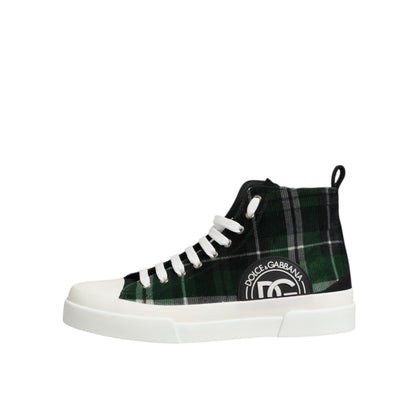 Dolce & Gabbana Multicolor Cotton High Top Men Sneakers Shoes