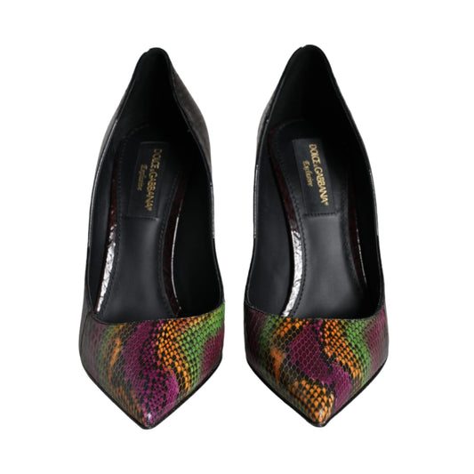Dolce & Gabbana Multicolor Exotic Leather Heels Pumps Shoes