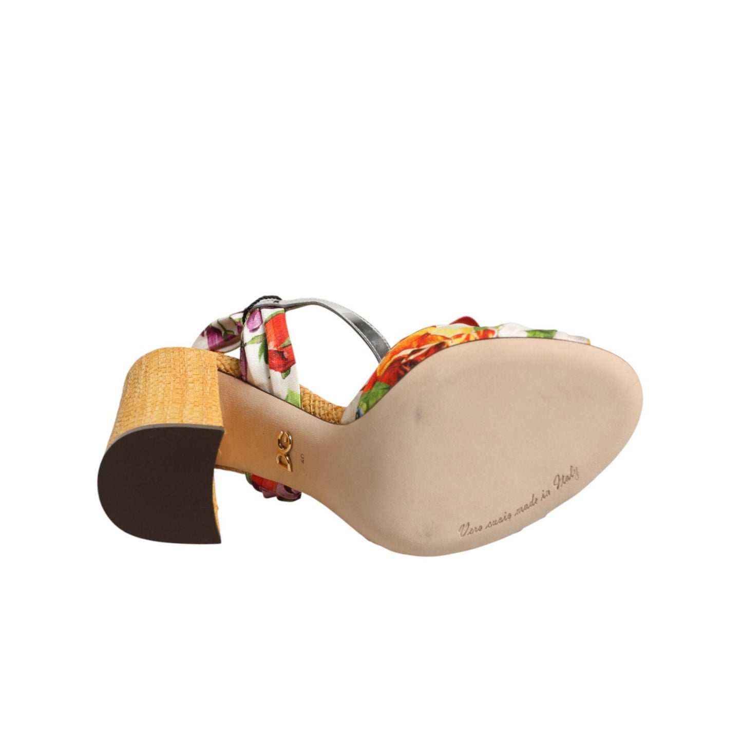 Dolce & Gabbana Multicolor Floral Crystal Embellished Sandals Shoes