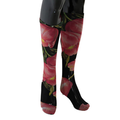 Dolce & Gabbana Multicolor Floral Tulip Nylon Socks