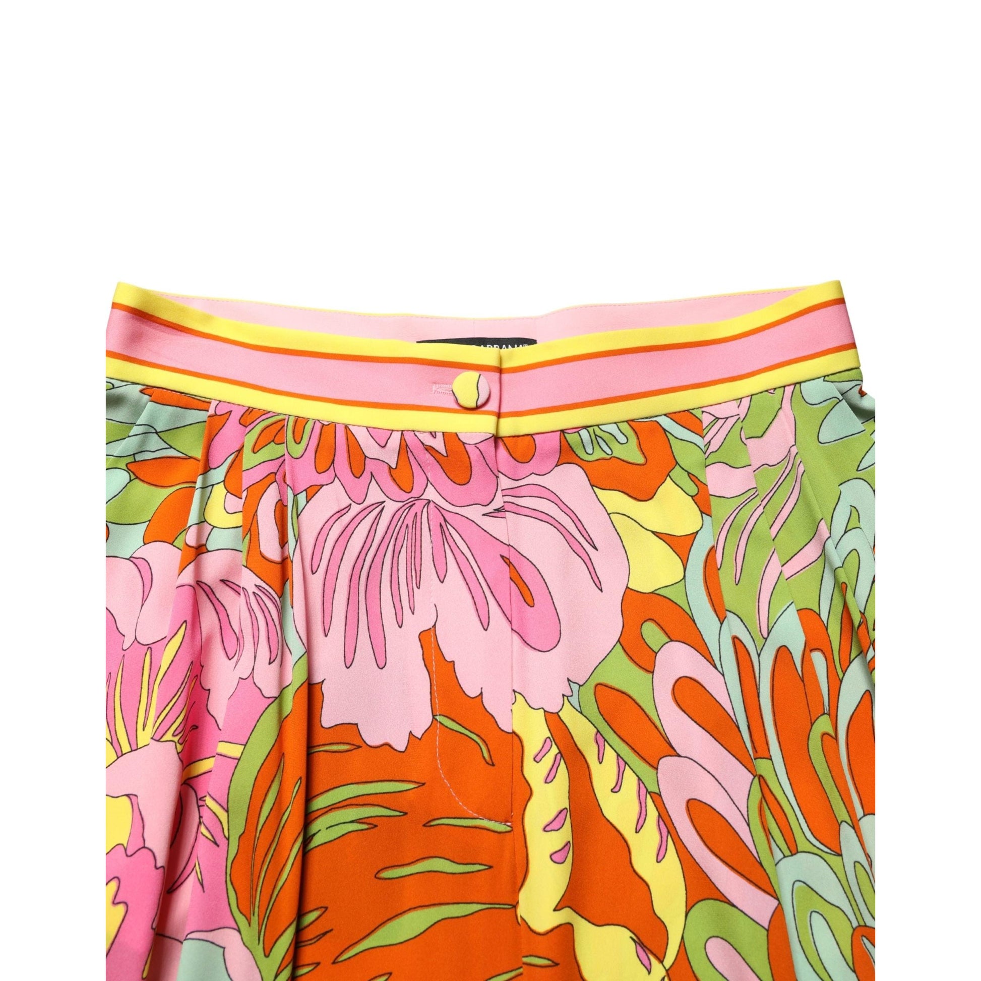 Dolce & Gabbana Multicolor FloralPrint Cropped Trouser Pants