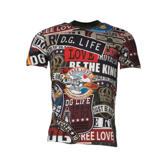 Dolce & Gabbana Multicolor Graphic Print Cotton Crew Neck T-shirt