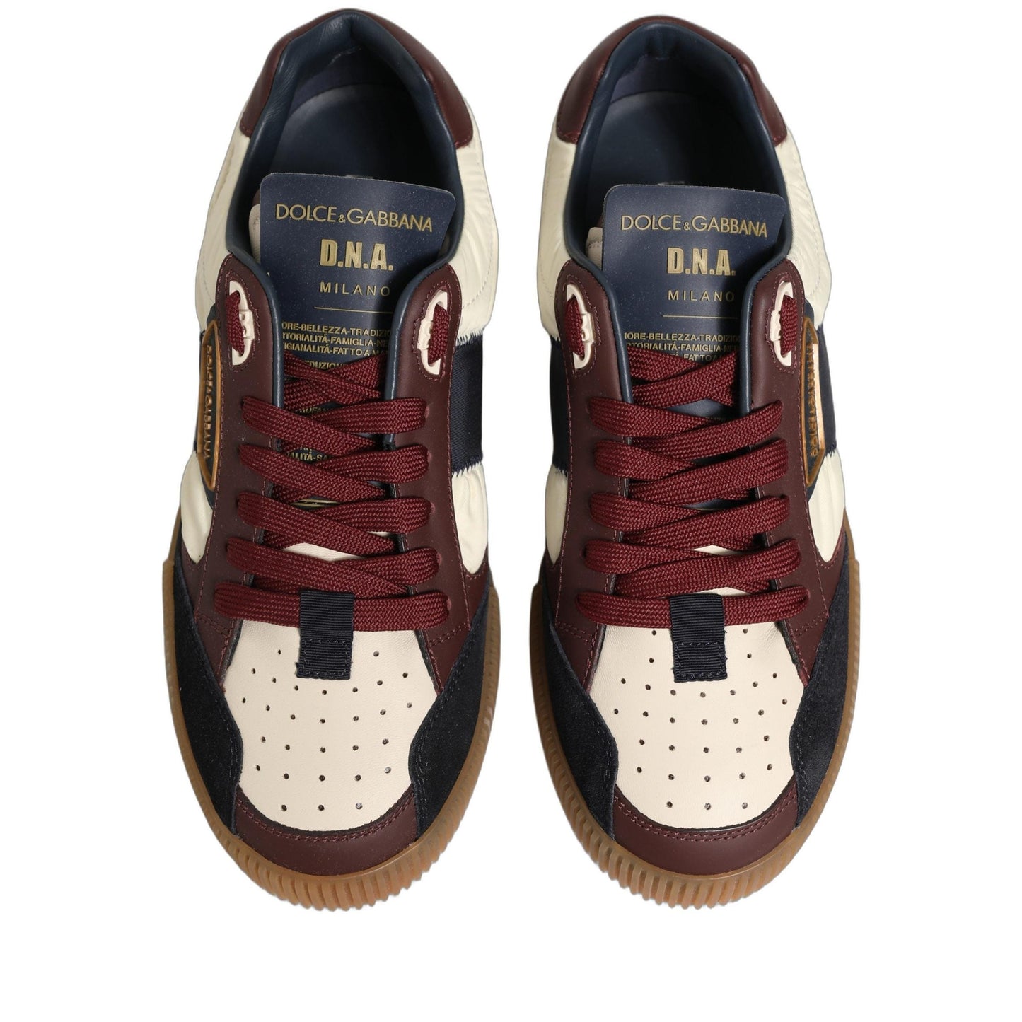 Dolce & Gabbana Multicolor Leather MIAMI Low Top Men Sneakers Shoes