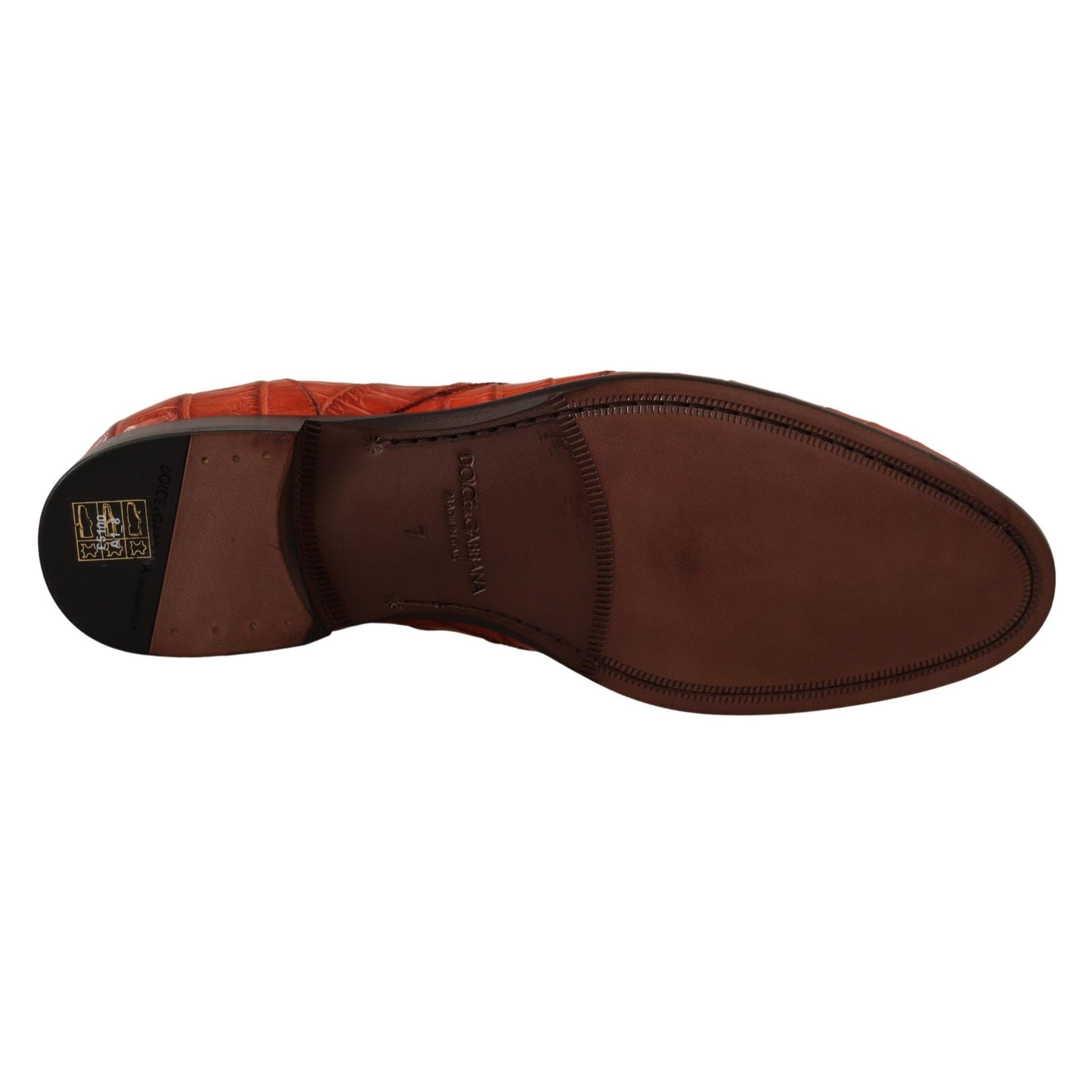 Dolce & Gabbana Orange Exotic Leather Dress Derby Shoes