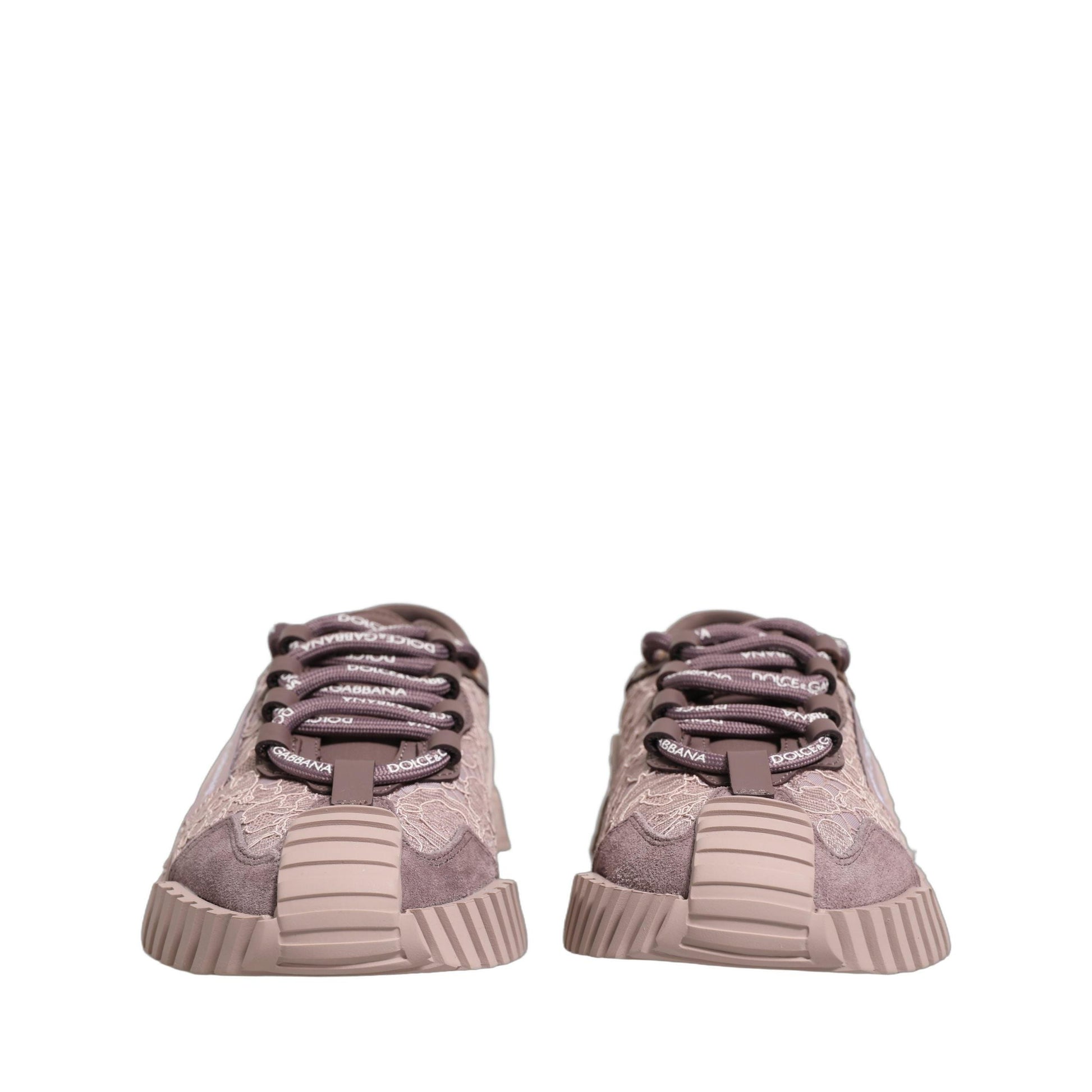 Dolce & Gabbana Pink Lace NS1 Low Top Sneaker Sports Shoes