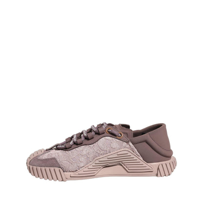 Dolce & Gabbana Pink Lace NS1 Low Top Sneaker Sports Shoes