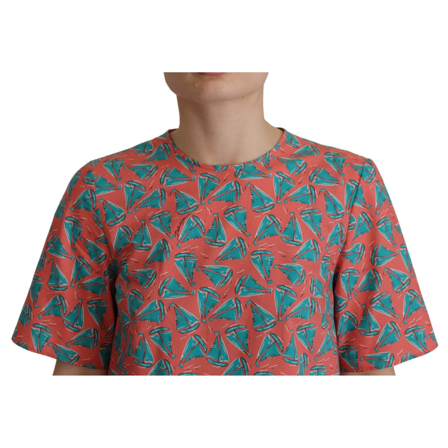 Dolce & Gabbana Pink Sail Boat Print Cotton T-shirt