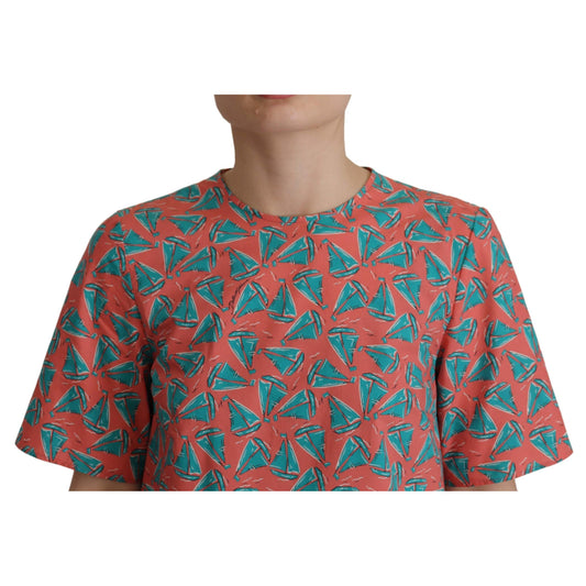 Dolce & Gabbana Pink Sail Boat Print Cotton T-shirt