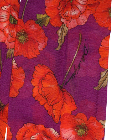 Dolce & Gabbana Purple Nylon Floral Print Tights Stockings Socks