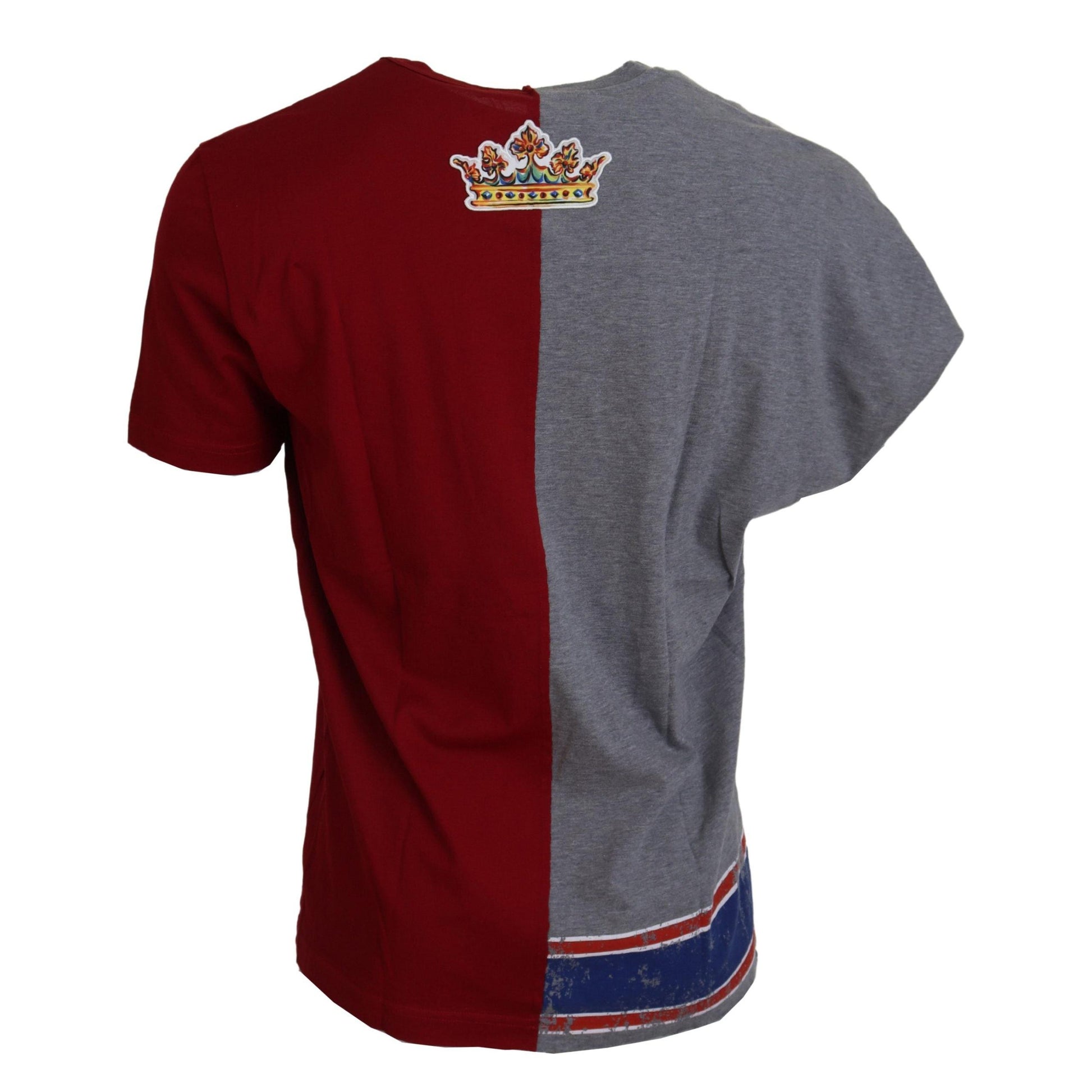 Dolce & Gabbana Red Gray Two Model DG Angel Crewneck T-shirt