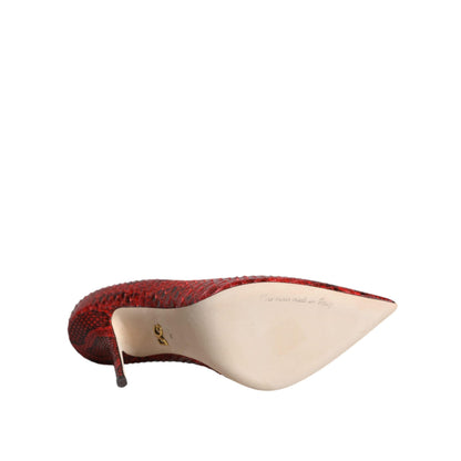 Dolce & Gabbana Red Leather Stiletto High Heels Pumps Shoes