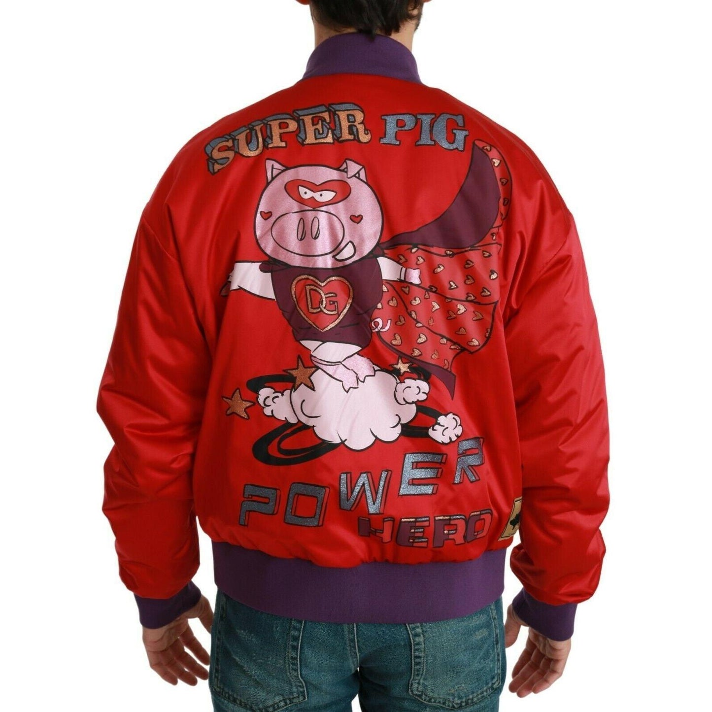 Dolce & Gabbana Red YEAR OF THE PIG Bomber Jacket