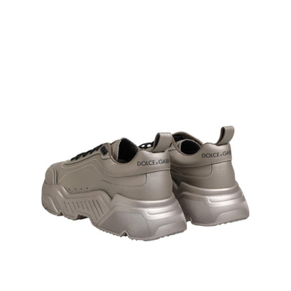 Dolce & Gabbana Silver DAYMASTER Leather Men Sneakers Shoes