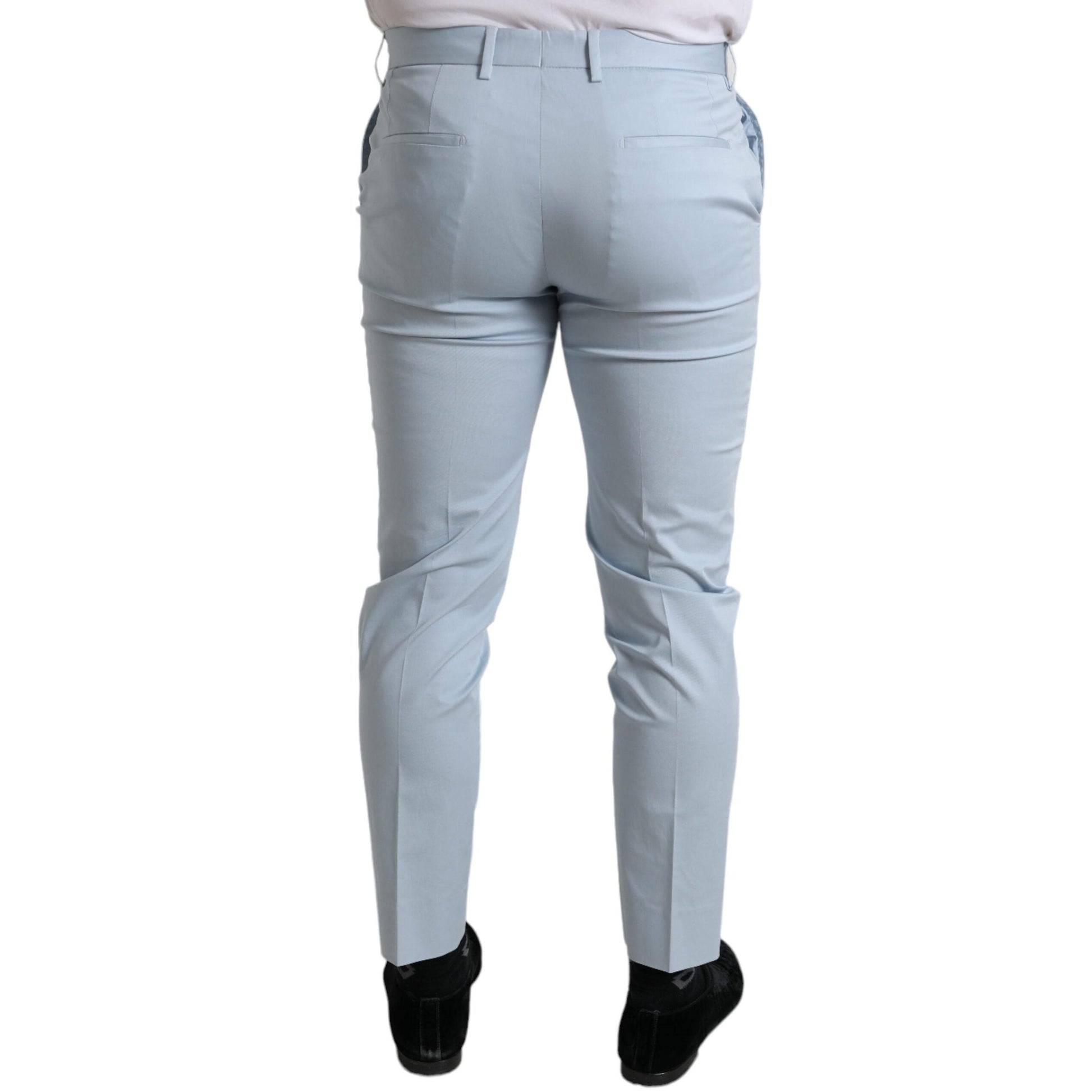 Dolce & Gabbana Sky Blue Cotton Stretch Skinny Pants