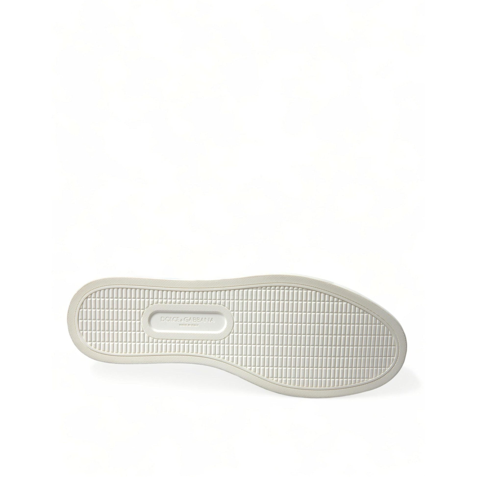 Dolce & Gabbana White Bordeaux Leather Logo Low Top Sneakers Shoes