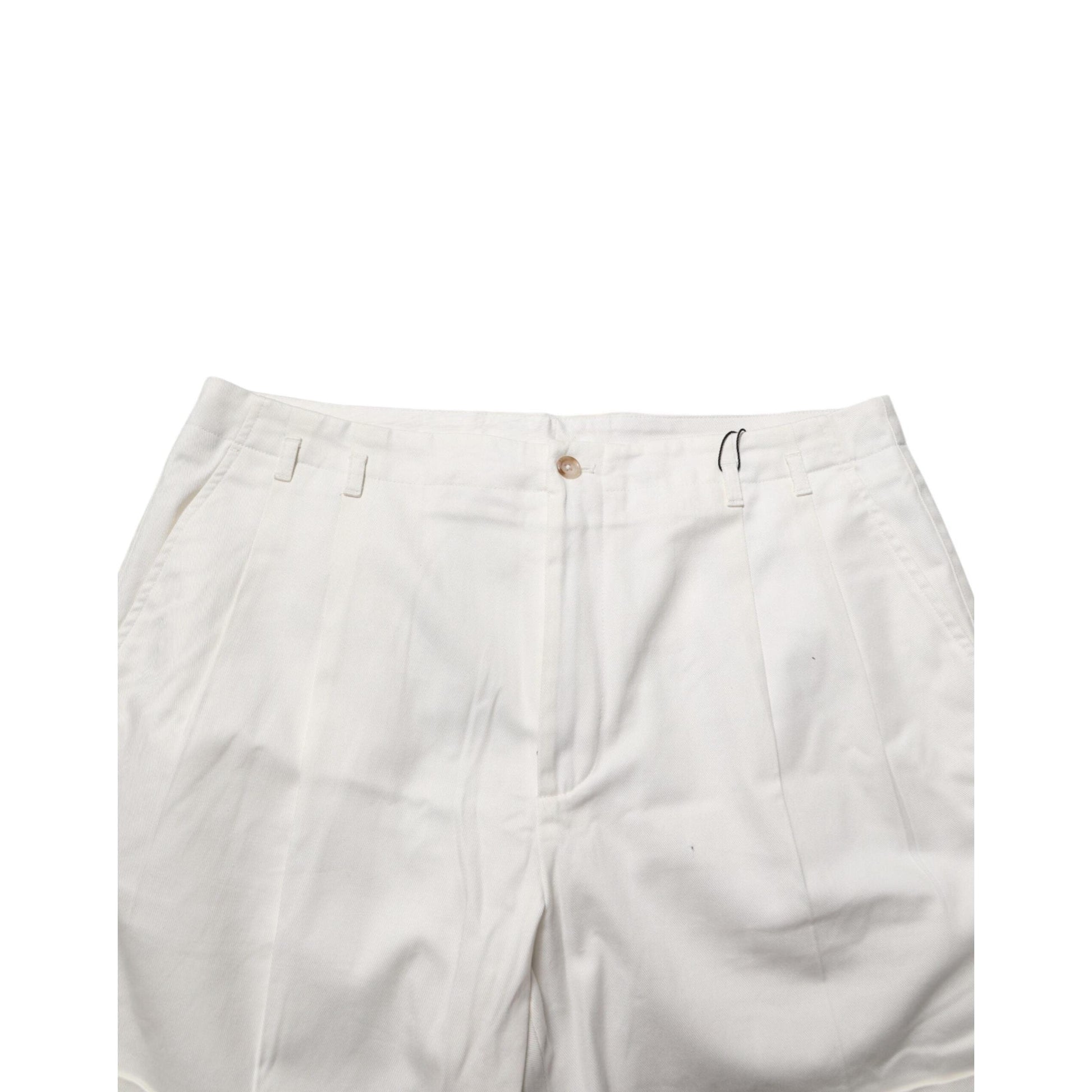 Dolce & Gabbana White Cotton Mid Waist Men Bermuda Shorts