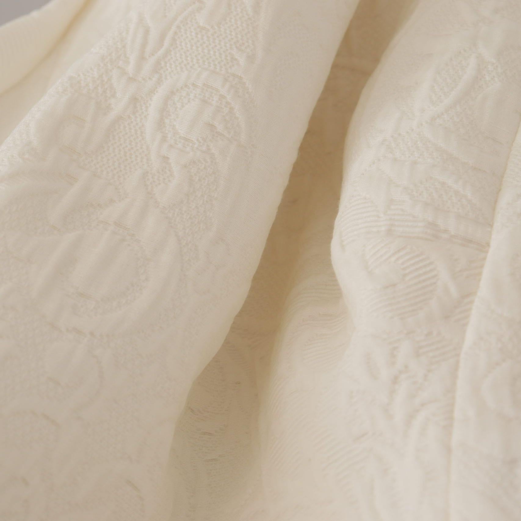 Dolce & Gabbana White Jaquard Midi Floral Sheath Brocade Dress