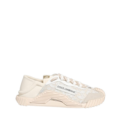 Dolce & Gabbana White Lace NS1 Low Top Sneaker Sports Shoes