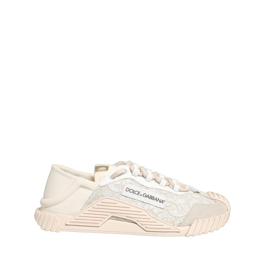 Dolce & Gabbana White Lace NS1 Low Top Sneaker Sports Shoes