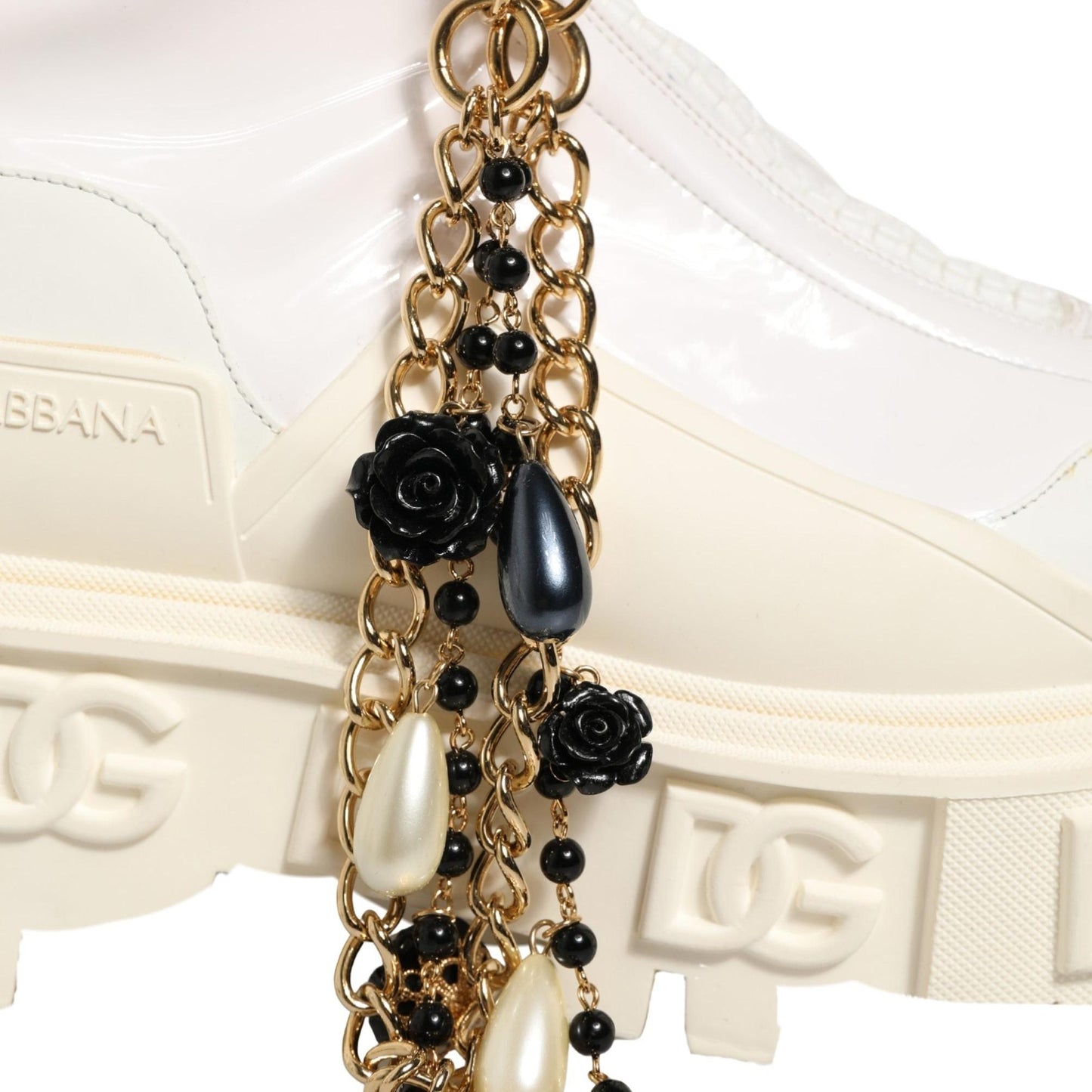 Dolce & Gabbana White Leather Rubber Logo Ankle Boots Shoes