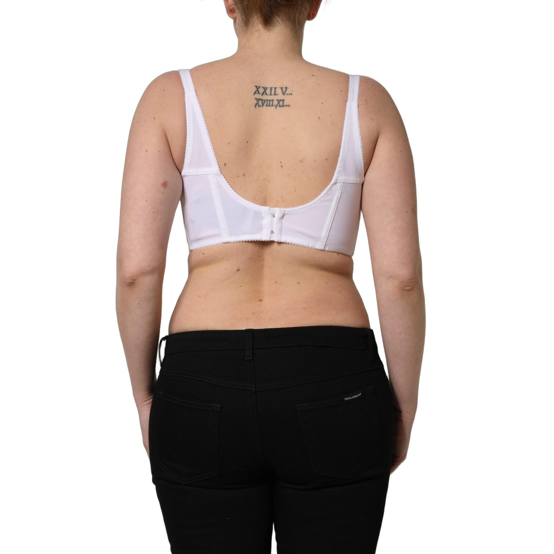 Dolce & Gabbana White Pearls Beaded Corset Bustier Crop Top