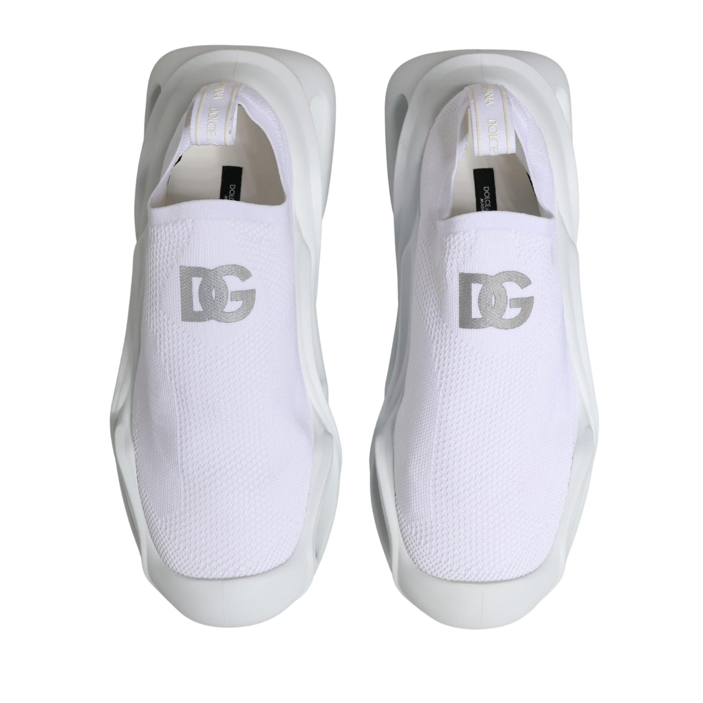 Dolce & Gabbana White Slip On Wave Low Top Sneakers Shoes