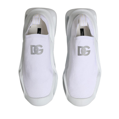 Dolce & Gabbana White Slip On Wave Low Top Sneakers Shoes