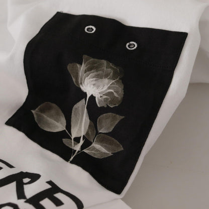 Dolce & Gabbana White Slogan Print Round Neck Cotton T-shirt