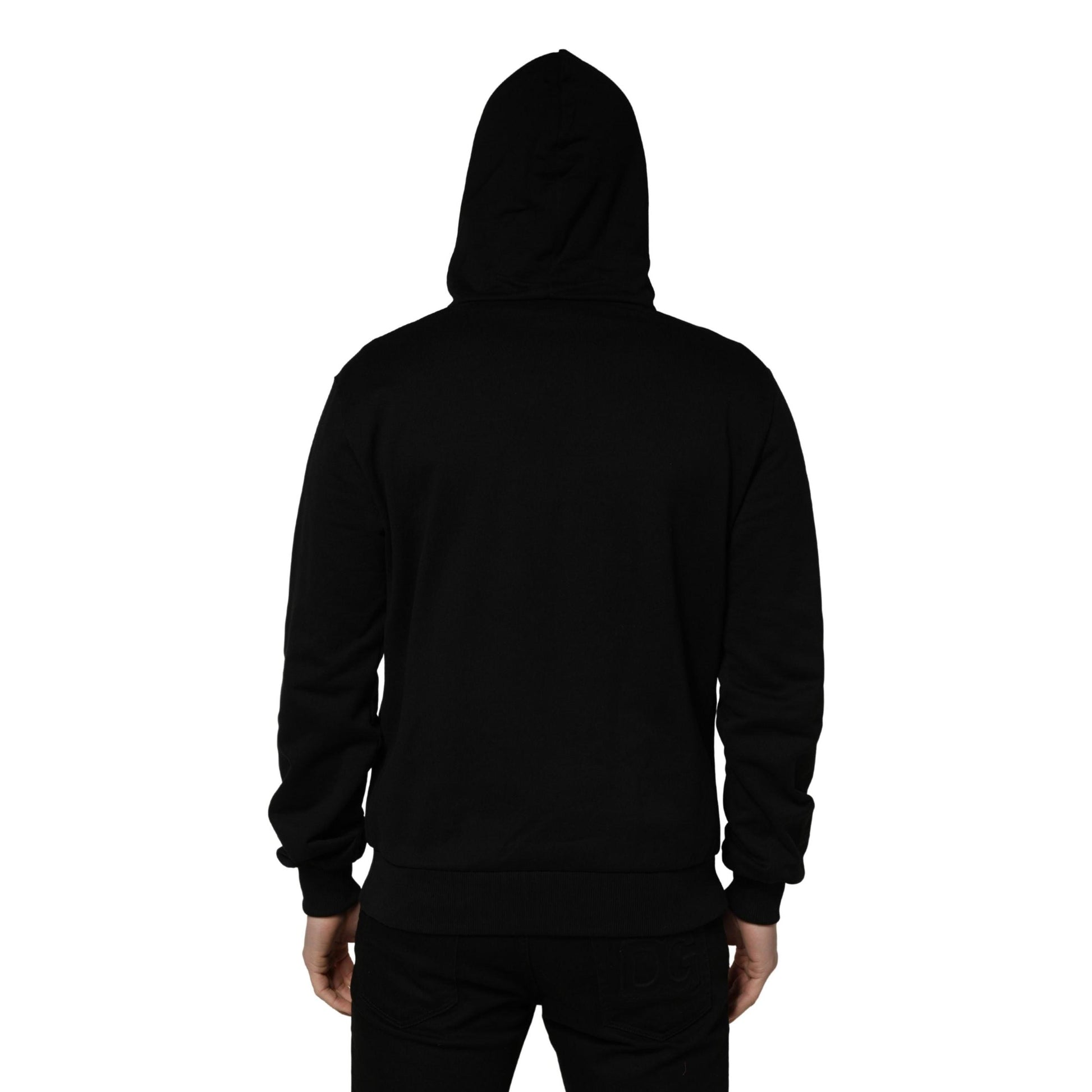 Dolce & Gabbana #dgfamily Black Cotton Hooded Men Sweatshirt Sweater