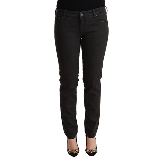 Ermanno Scervino Black Low Waist Skinny Denim Cotton Jeans