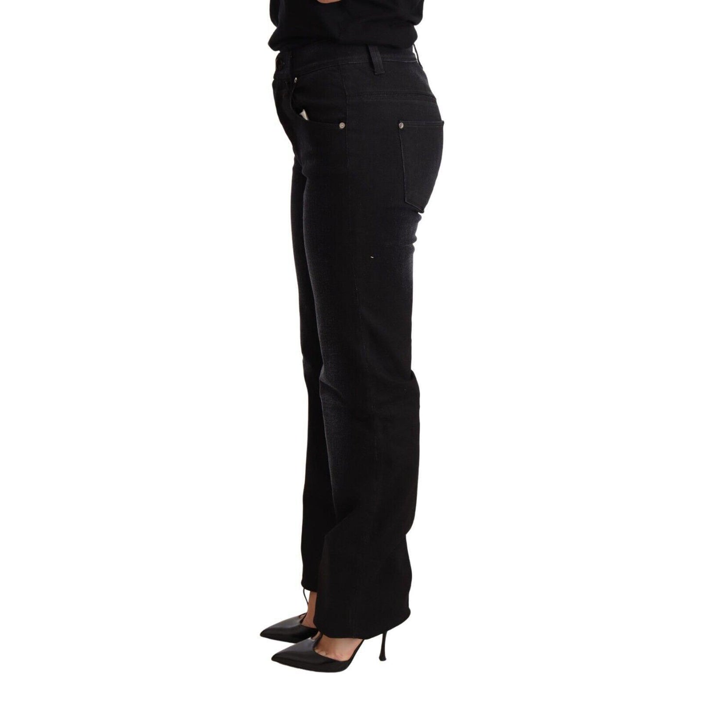 Ermanno Scervino Black Washed Straight Denim Trouser Cotton Jeans