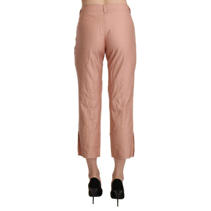 Ermanno Scervino Cotton Pink High Waist Cropped Trouser Pants