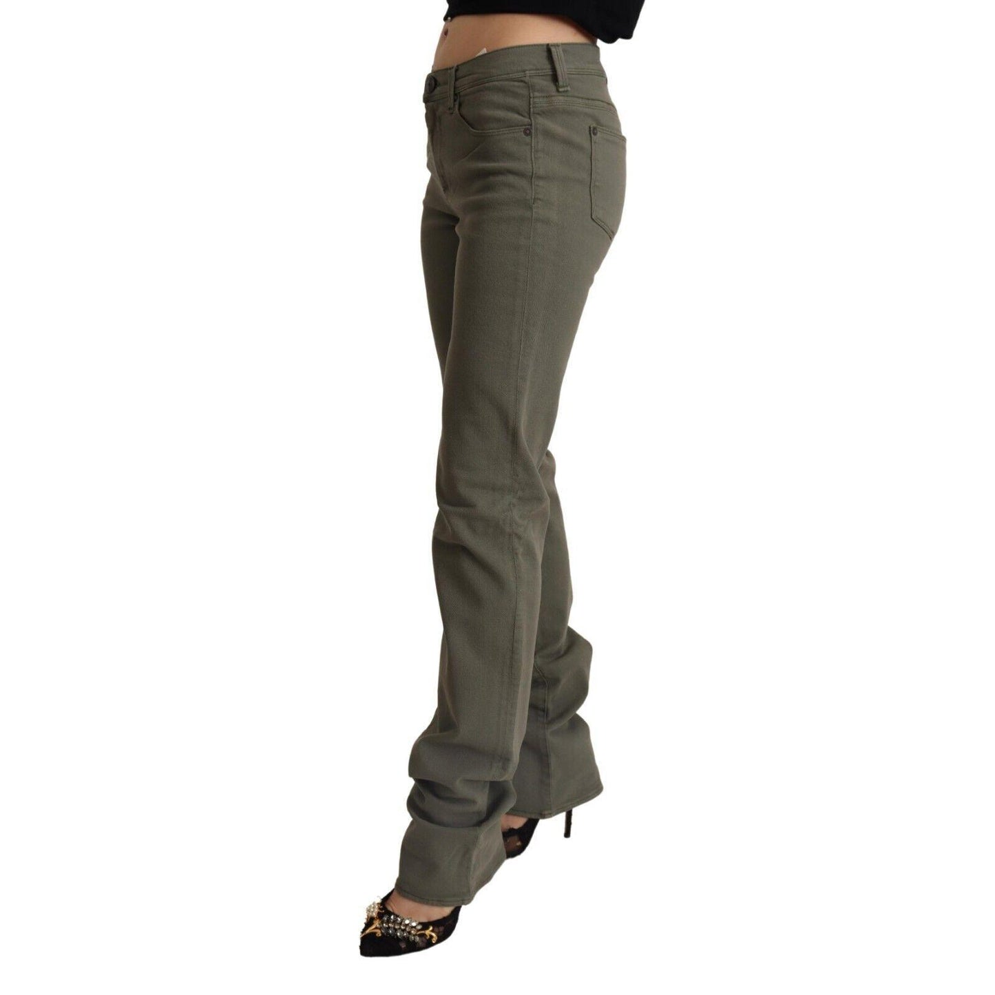 Ermanno Scervino Gray Low Waist Cotton Skinny Denim Trouser Jeans